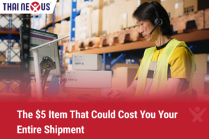 Custom officer seizing prohibited good bought from Thailand shipped to the UK